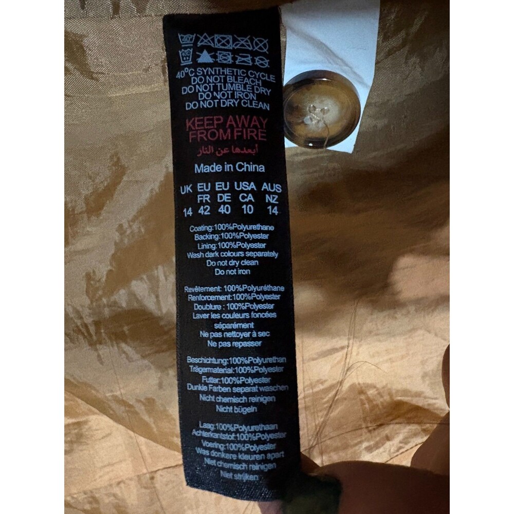 Nasty Gal Collection Faux Leather Blazer Jacket Tan Brown Size US 10 Lined - Picture 11 of 16